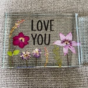 I LOVE YOU FLORAL PAPERWEIGHT